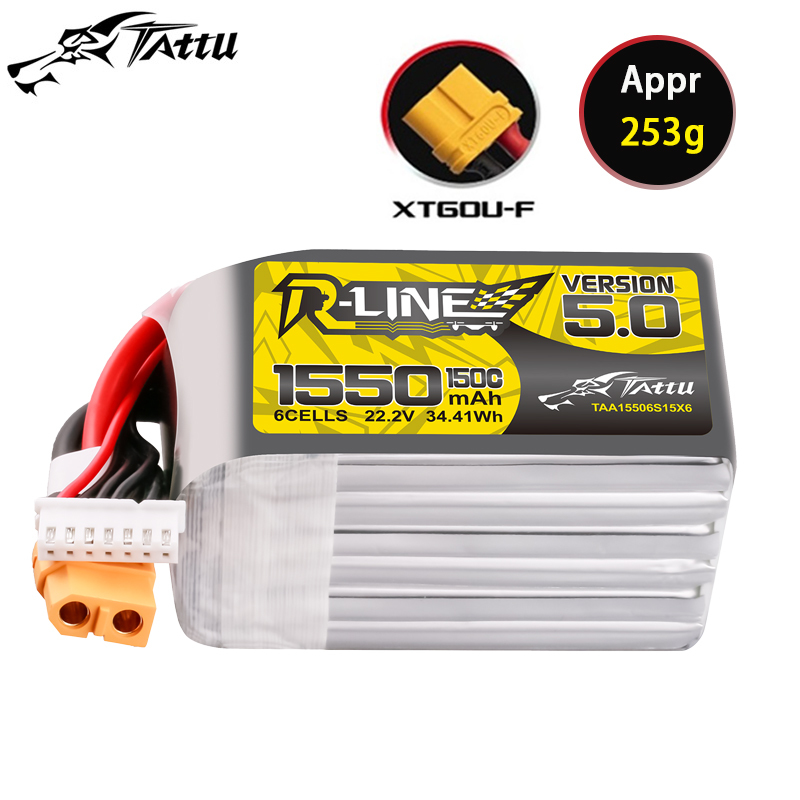 TATTU-R-LINE 5.0 22.2V 1550mAh – обзор и цена Drone Racing Battery