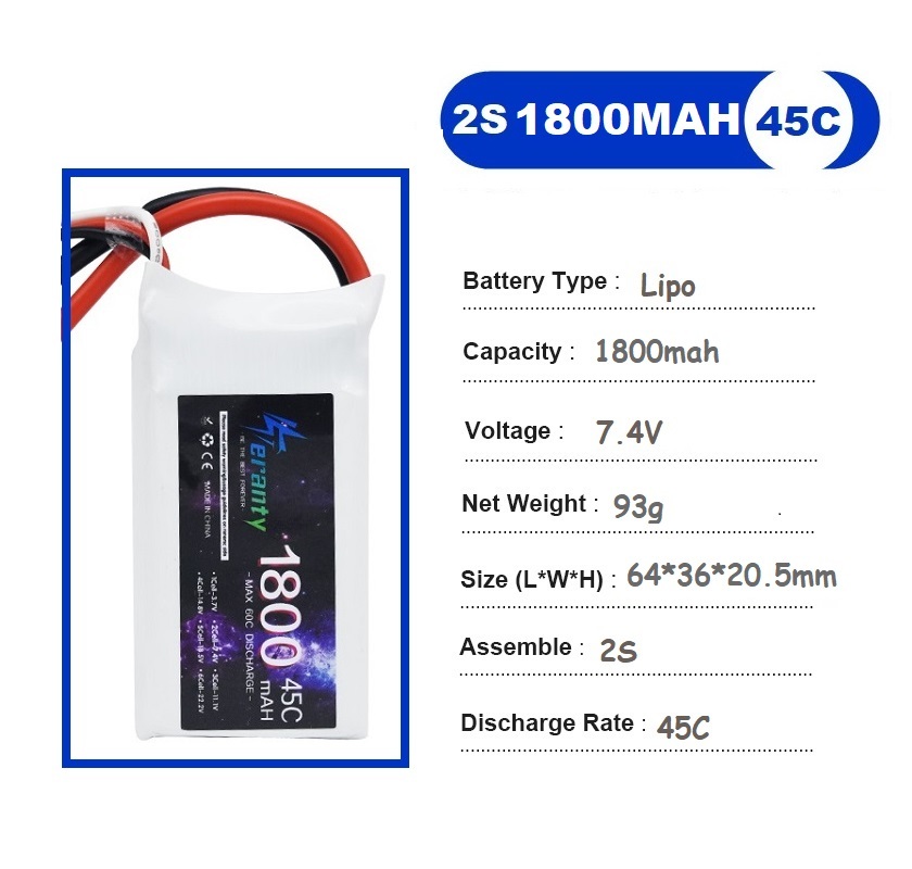 2PCS 7.4V Lipo 2S Battery 1500 – обзор и цена Drone Racing Battery