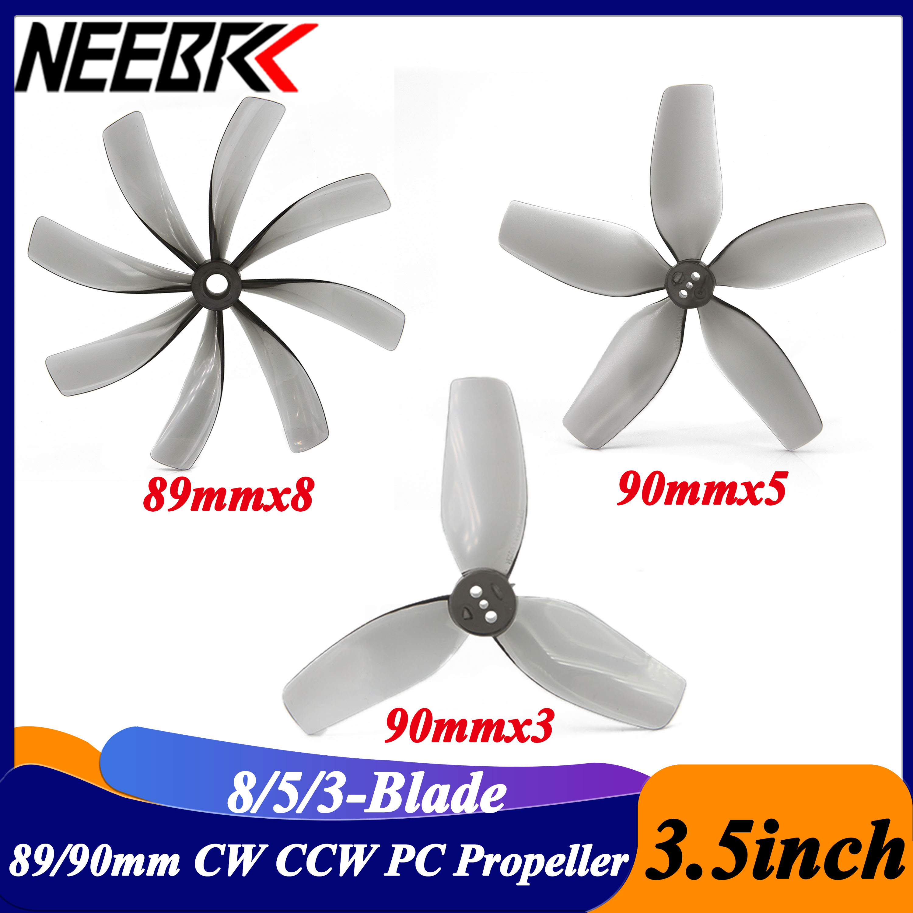 2Pairs 3.5inch 89x8 90x5 90x3  – обзор и цена Drone Racing Propeller