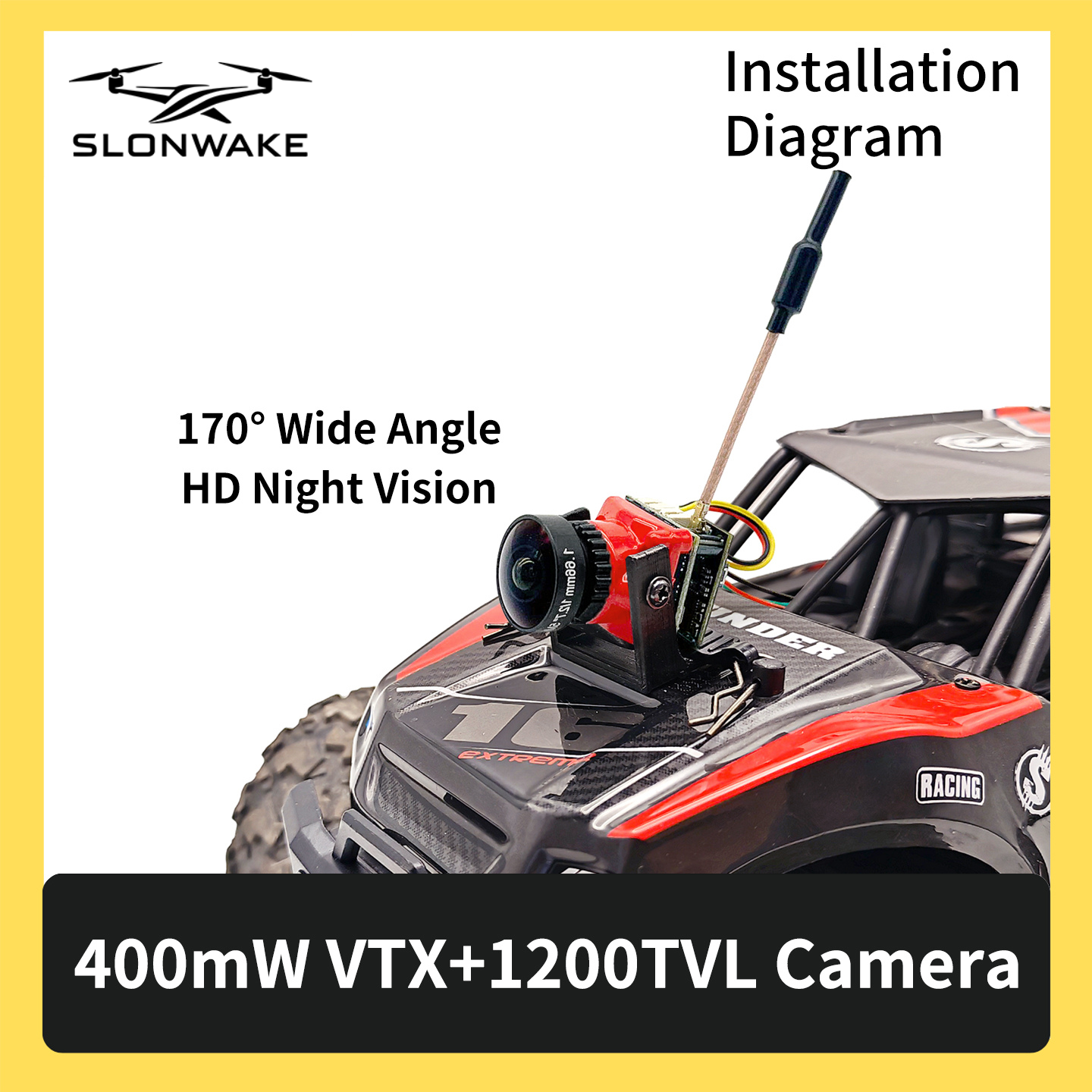 SLONWAKE 5.8G 48CH FPV 400mw V – обзор и цена Drone Racing Frame
