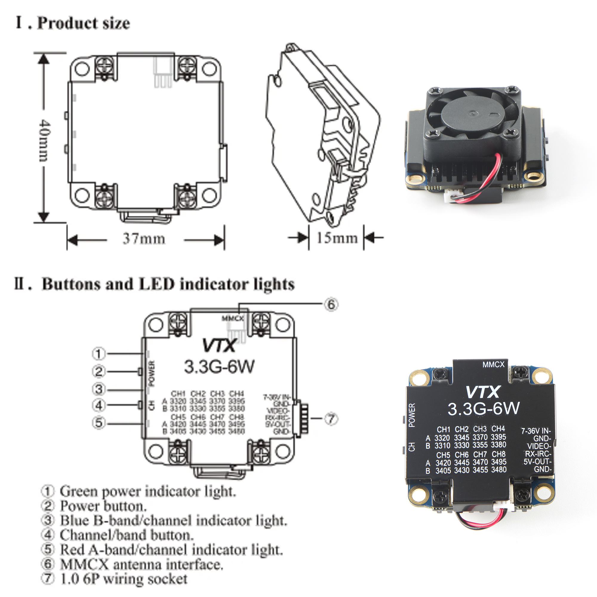 FPV Video Transmitter 3.3G 6W  – обзор и цена Drone Racing Transmitter